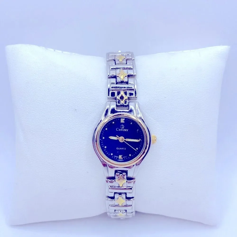 Working! Ladies Vintage Cenzer Two Tone Minimalist Watch